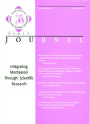 Comparison of Montessori and Middle Schools: Motivation, Quality of Experience and Social Context