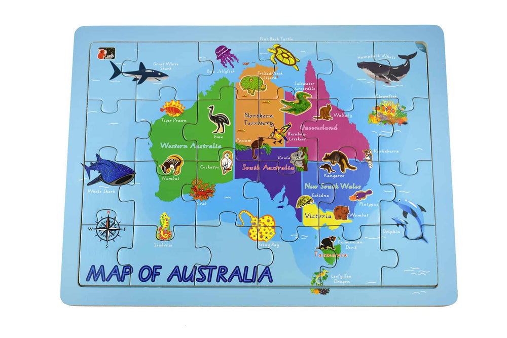 Australian Map Jigsaw 2 in 1 - 24pcs