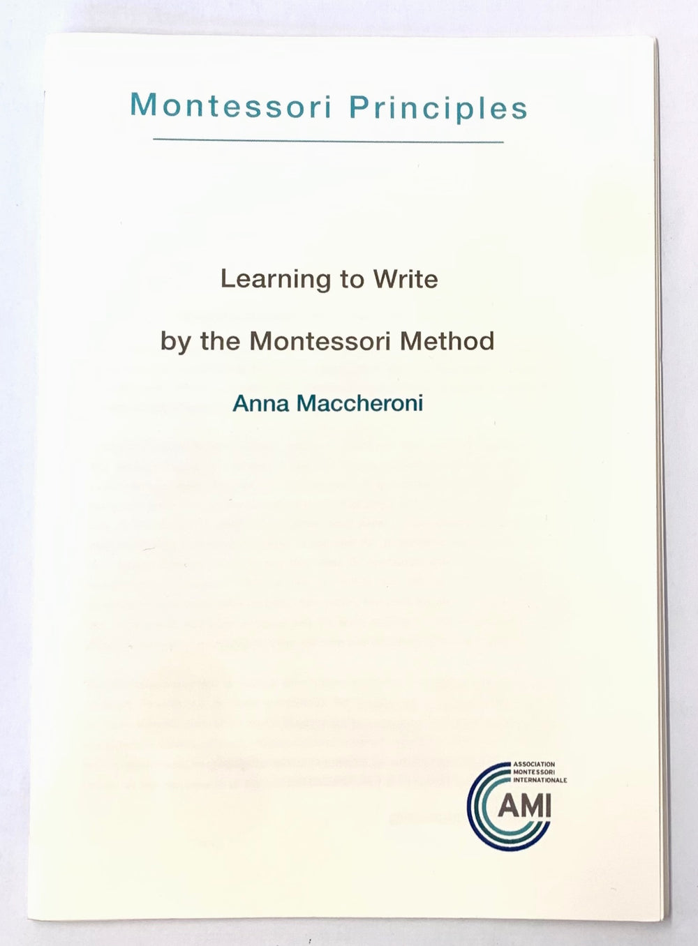 Learning to Write (AMI Pamphlet)