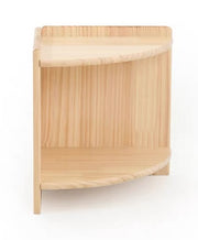 Corner Cabinet with 2 Shelves in Rubber Tree Wood
