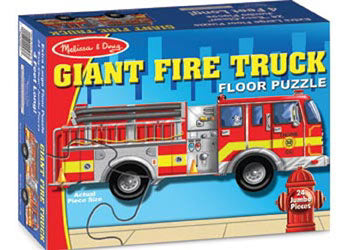 Melissa & Doug - Giant Fire Truck Floor Puzzle 24 Pieces